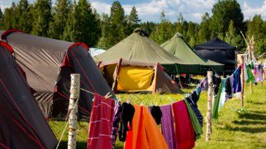 Kuvassa telttoja Ryskeeltä